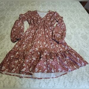 SHEIN Ditsy Floral Peasant Dress Size Medium